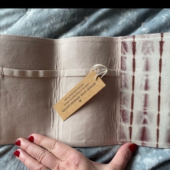 Anthropologie Shibori-Dyed Leather Roll-Up Tech Pouch - Picture 8 of 8